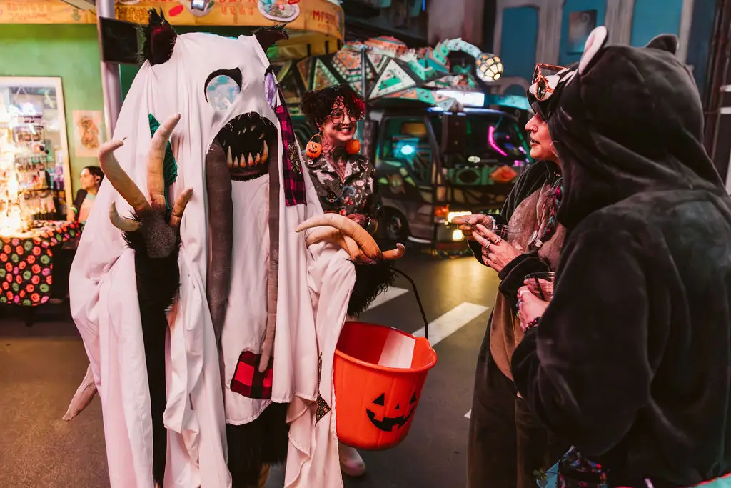 People wearing costumes