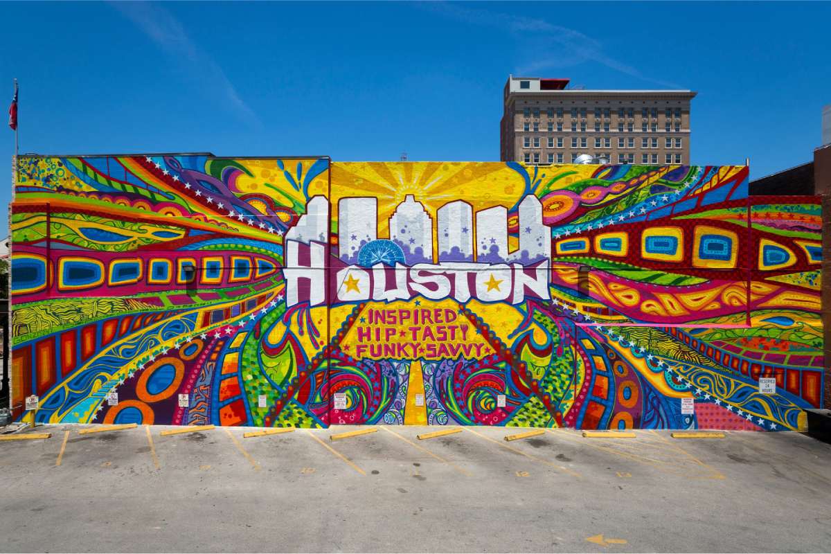 Gonzo 247’s colorful downtown Houston mural.