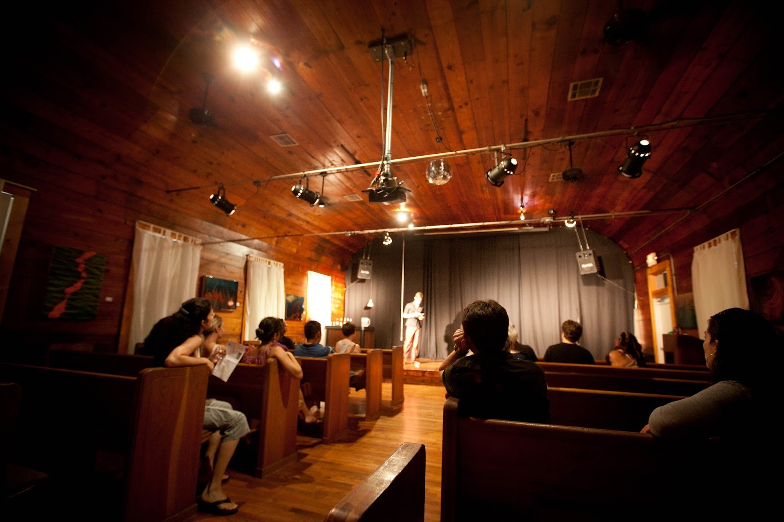 Poetry reading at an open mic night in Houston, TX.