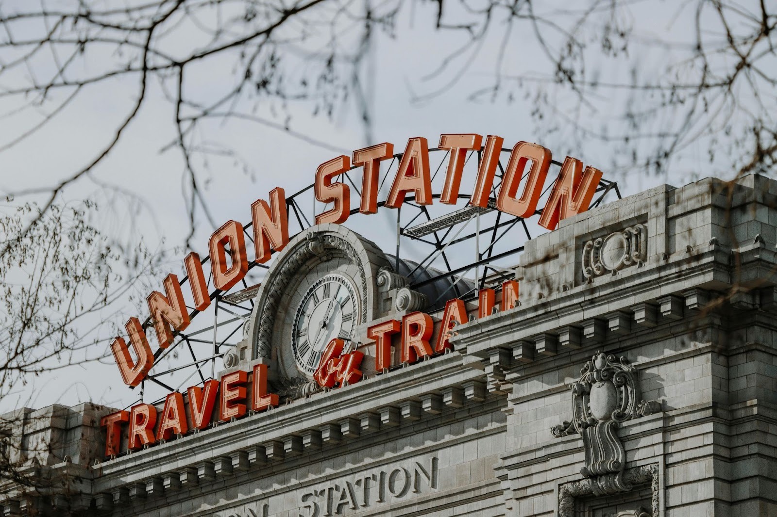 Famous Union Station exterior in downtown Denver