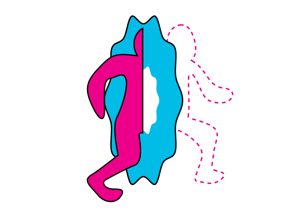A person shape of a person walks into a blue portal and comes out invisible.