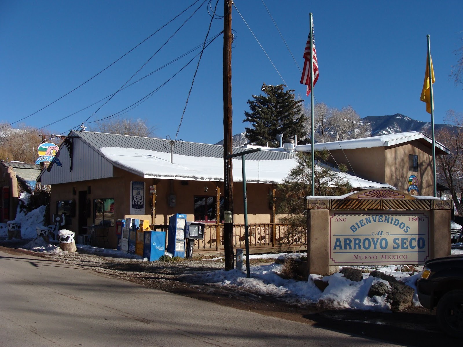 Taos Cow ice cream in the mountains of Taos, NM.