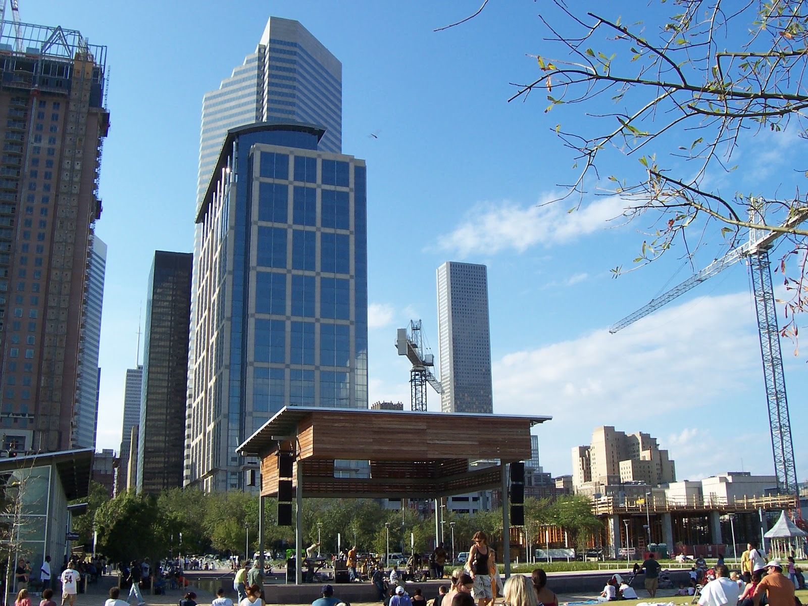 Downtown Houston skyline from Discovery Green
