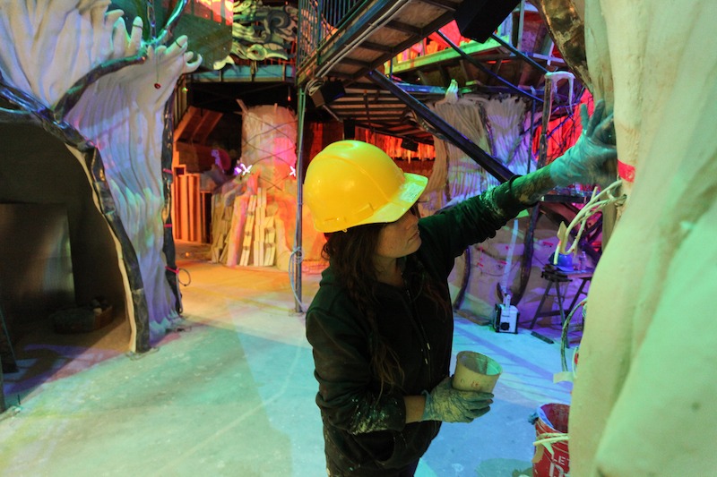 The Forest exhibit under construction at Meow Wolf’s House of Eternal Return