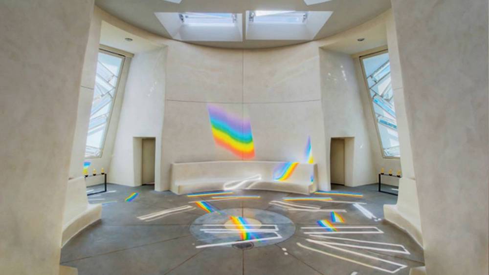 Rainbows all over the Dwan Light Sanctuary in Las Vegas, New Mexico