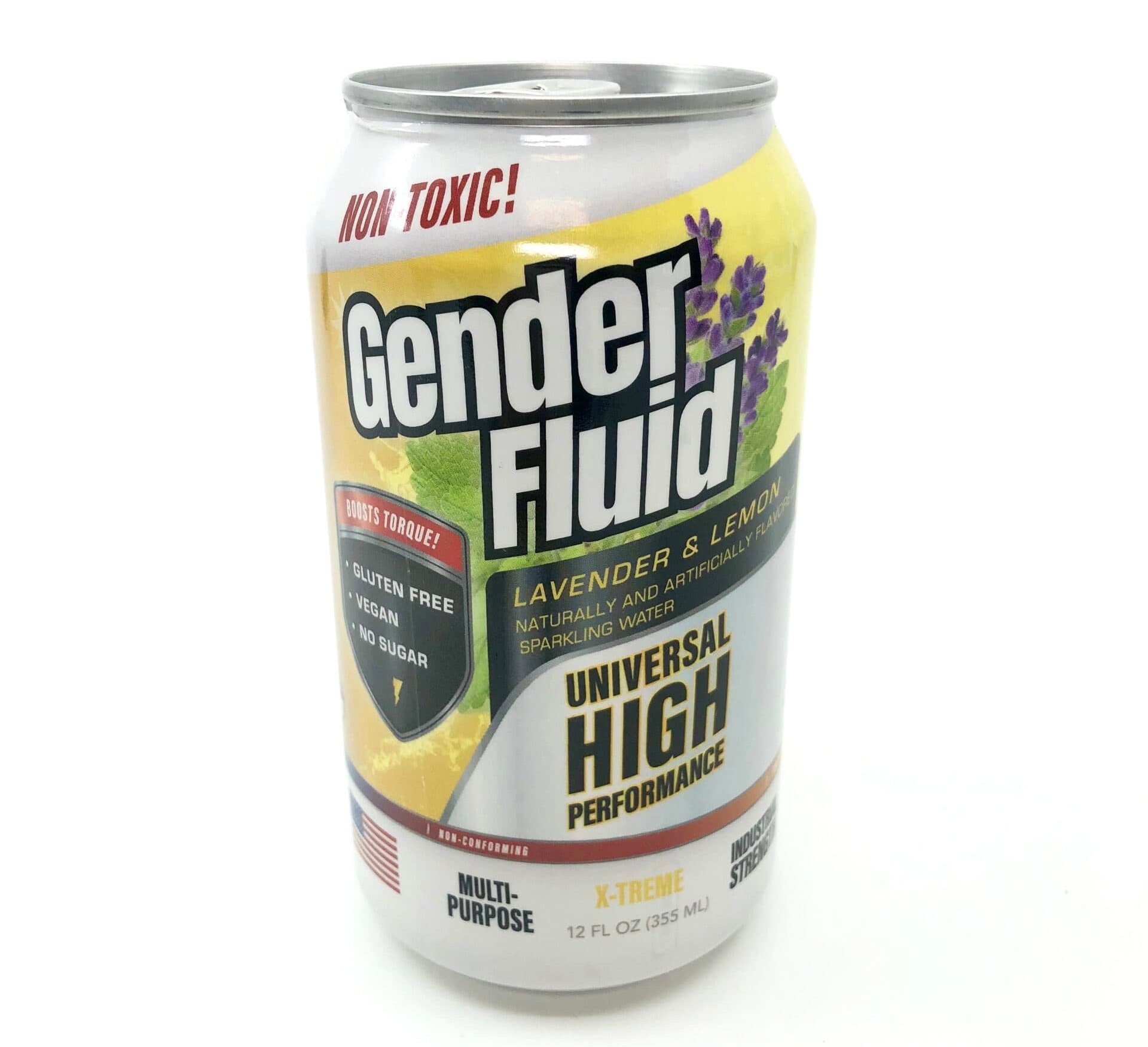 can with the words "non toxic gender fluid"