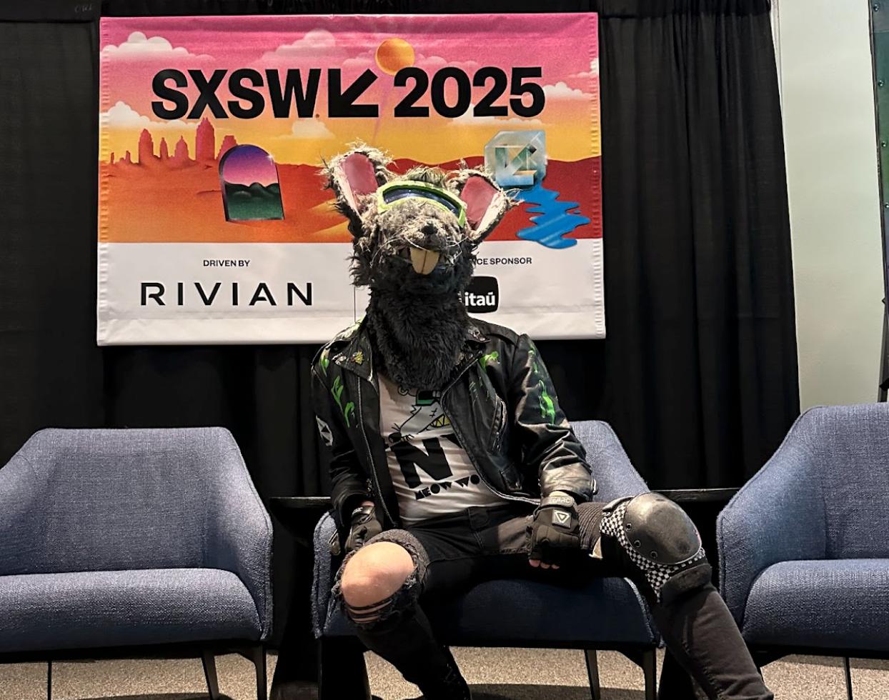plotzo meow wolf sxsw rat mascot