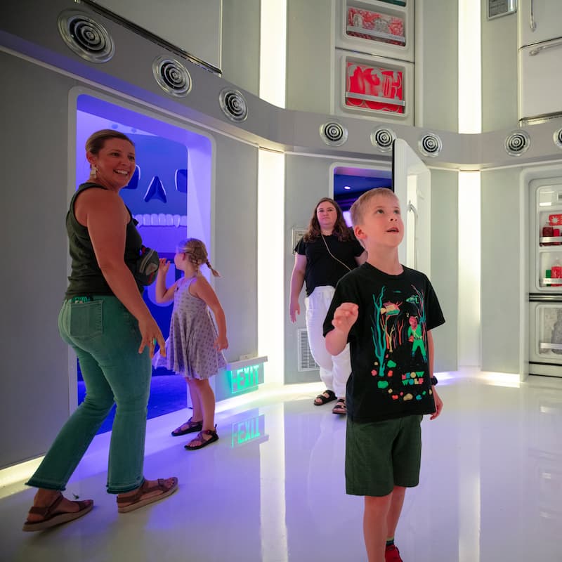 A family enjoying exploring the Real Unreal